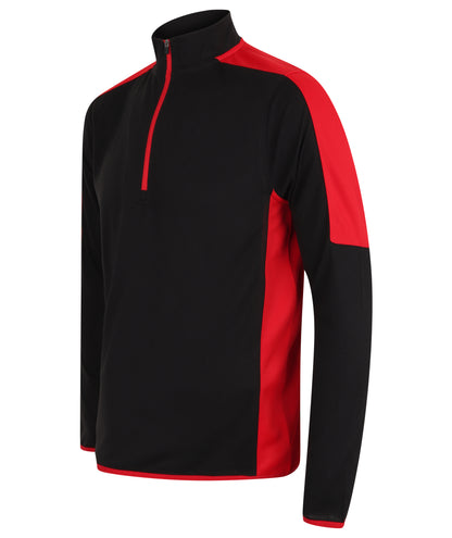 Adults 1/4 Zip Midlayer With Contrast Panelling