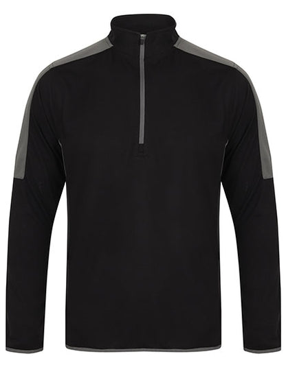 Adults 1/4 Zip Midlayer With Contrast Panelling