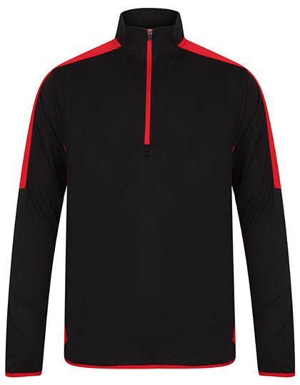 Adults 1/4 Zip Midlayer With Contrast Panelling von Finden + Hales – Produkt- und Farbansicht für Textildruck und Stickerei