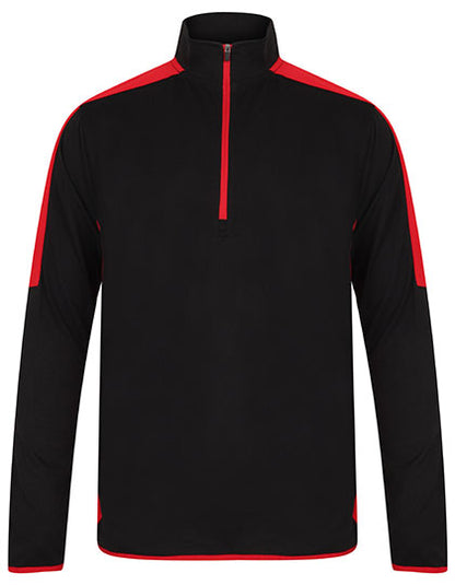 Adults 1/4 Zip Midlayer With Contrast Panelling