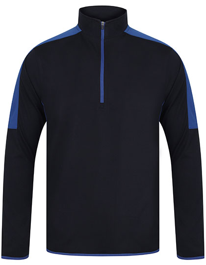 Adults 1/4 Zip Midlayer With Contrast Panelling von Finden + Hales – Produkt- und Farbansicht für Textildruck und Stickerei