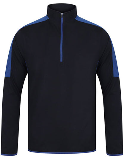 Adults 1/4 Zip Midlayer With Contrast Panelling