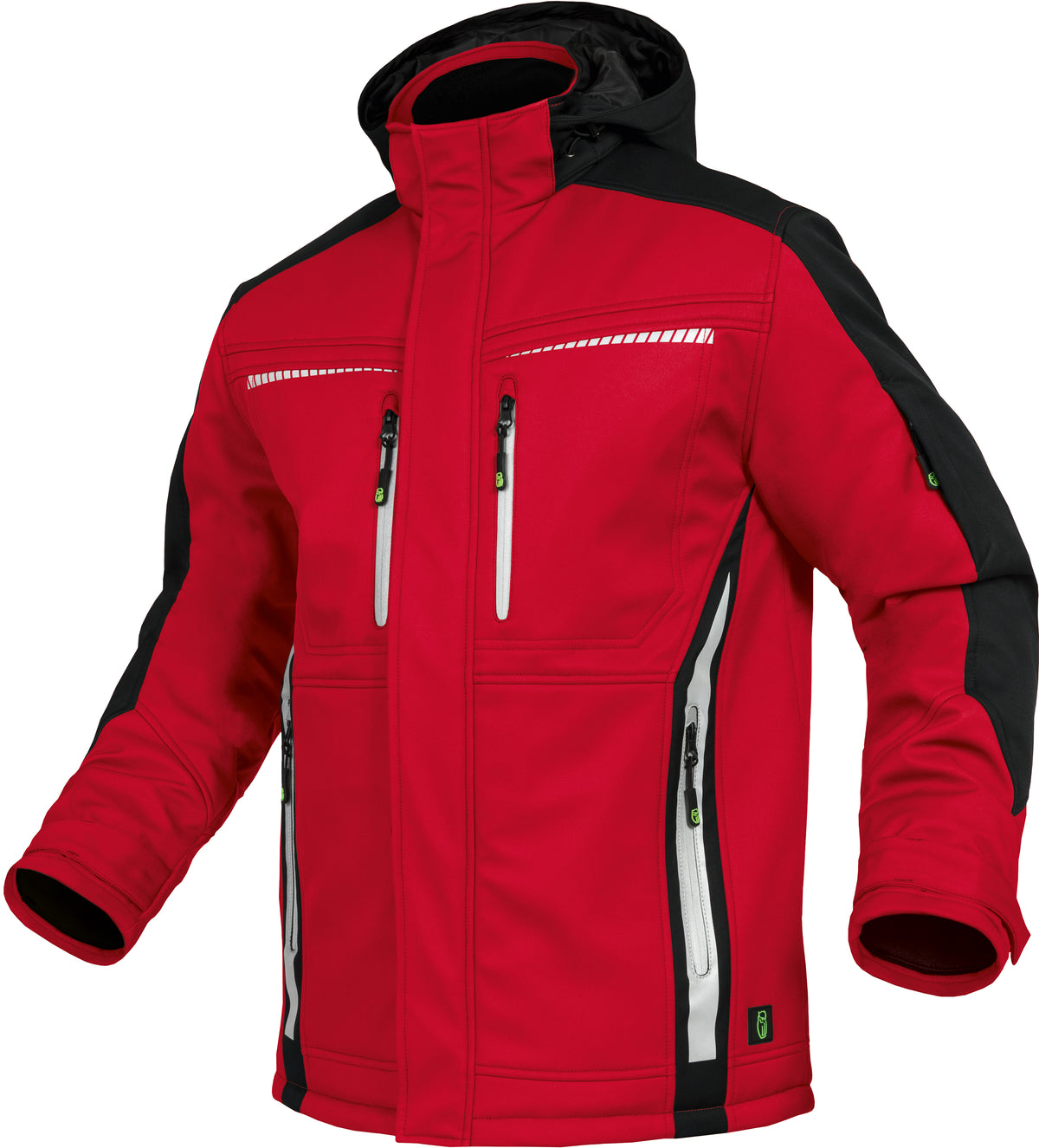 Softshelljacke mit einer TPU-Membran und Mikrofleece-Innenfutter von Leibwächter – Produkt- und Farbansicht für Textildruck und Stickerei