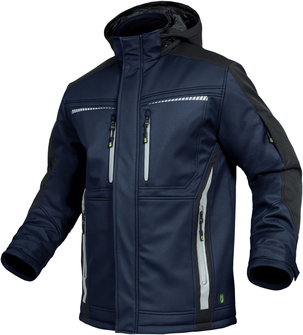 Softshelljacke mit einer TPU-Membran und Mikrofleece-Innenfutter von Leibwächter – Produkt- und Farbansicht für Textildruck und Stickerei