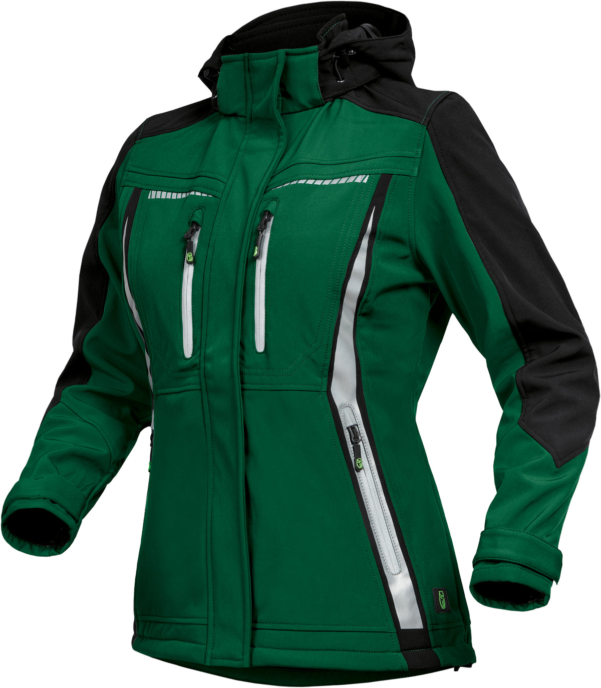 Softshell-Jacke (Damen) mit robusten 3-Lagen-Laminat von Leibwächter – Produkt- und Farbansicht für Textildruck und Stickerei