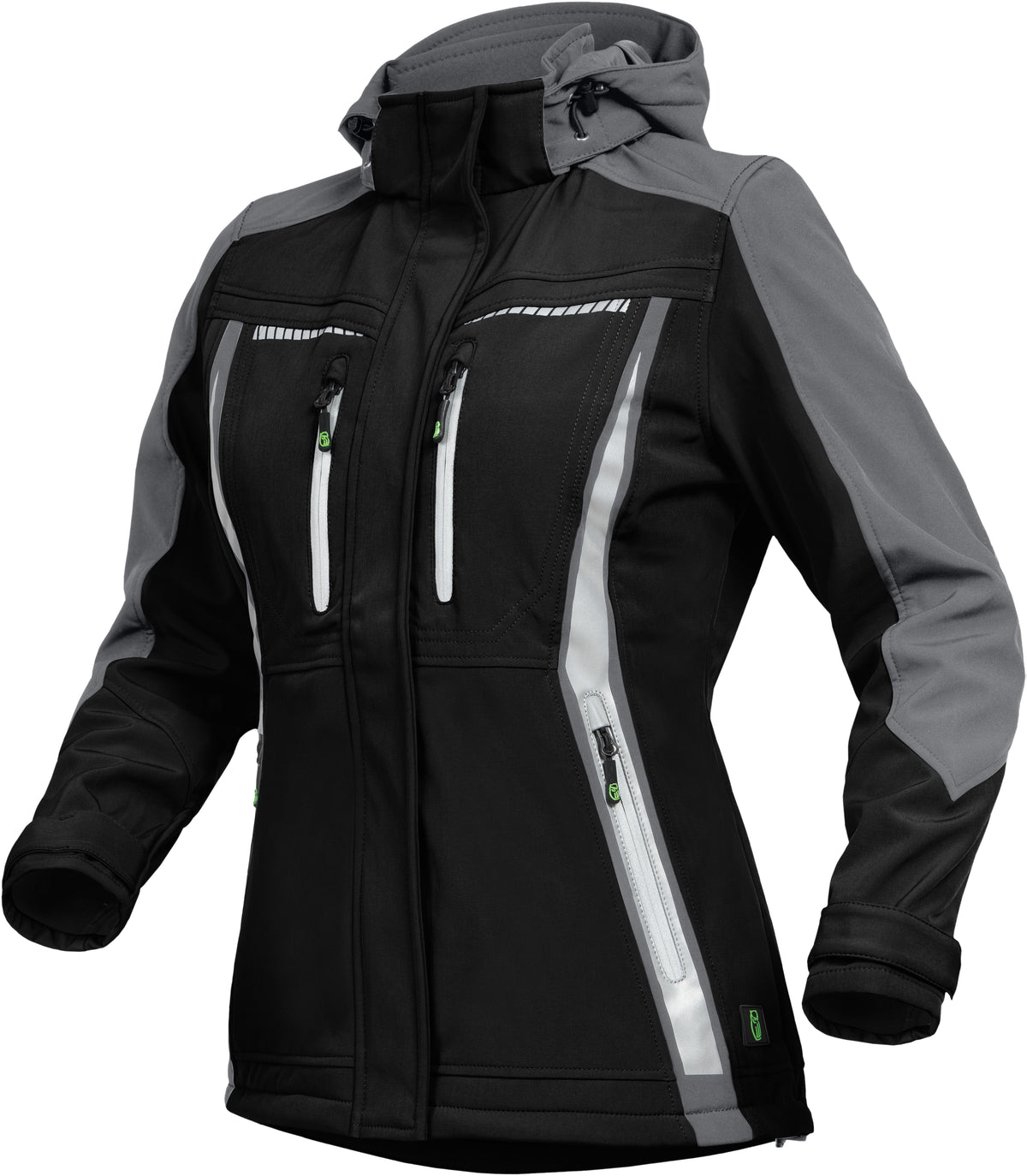 Softshell-Jacke (Damen) mit robusten 3-Lagen-Laminat von Leibwächter – Produkt- und Farbansicht für Textildruck und Stickerei