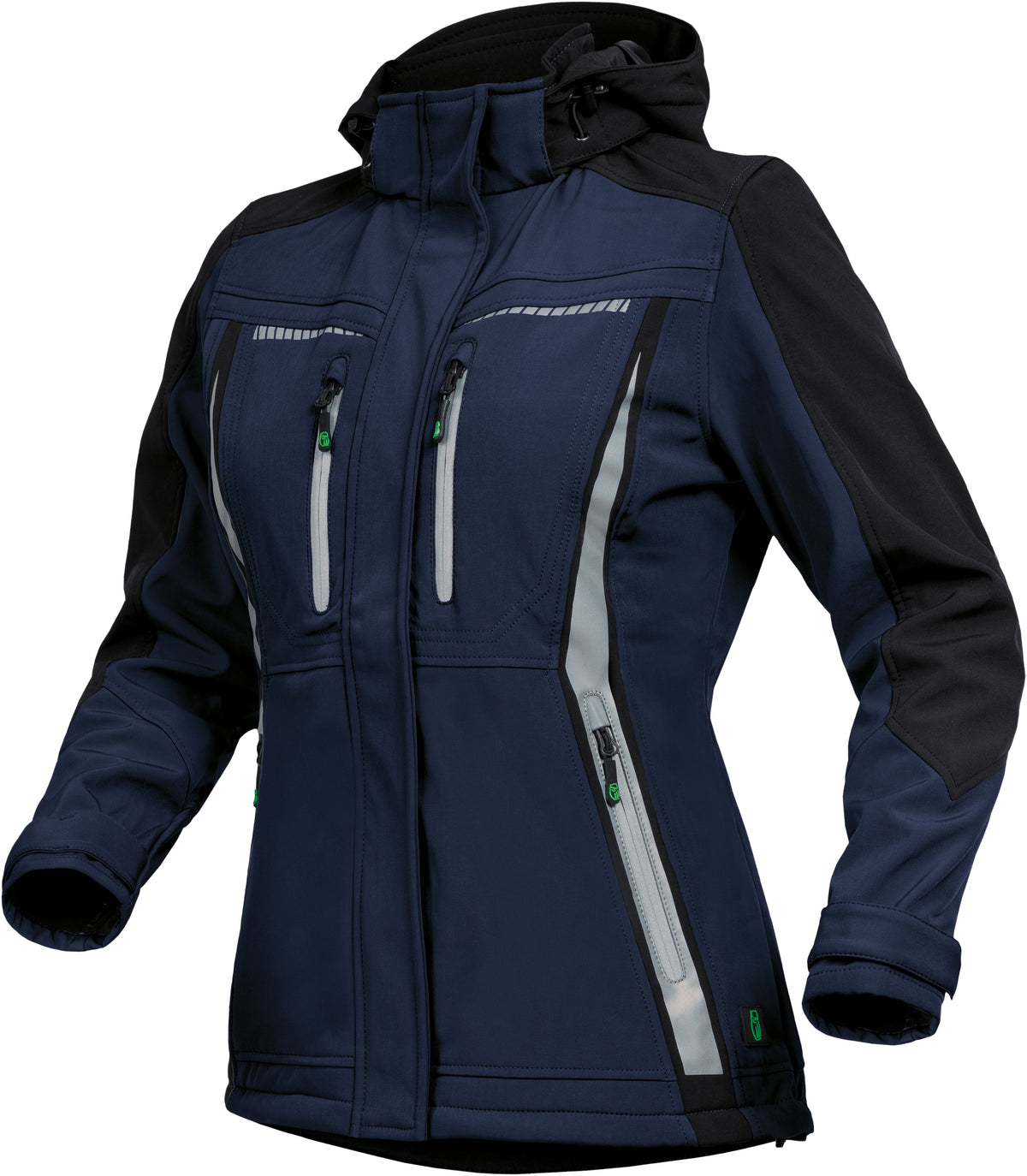 Softshell-Jacke (Damen) mit robusten 3-Lagen-Laminat von Leibwächter – Produkt- und Farbansicht für Textildruck und Stickerei