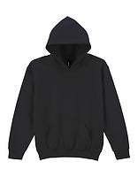 Gildan Kinder-Hoodie Heavy Blend in Black – mit Firmenlogo individualisierbar