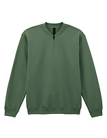 Gildan Unisex-Fleece-Quarter-Zip in Military Green – mit Firmenlogo individualisierbar