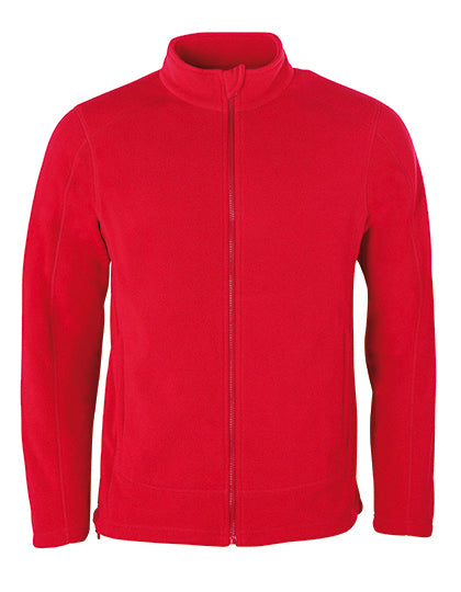 HRM Men´s Full- Zip Fleece Jacket in Red – mit Firmenlogo individualisierbar