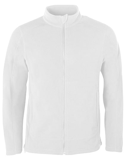 HRM Men´s Full- Zip Fleece Jacket in White – mit Firmenlogo individualisierbar
