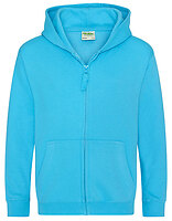 Just Hoods Kinder-Zip-Hoodie in Hawaiian Blue – mit Firmenlogo individualisierbar