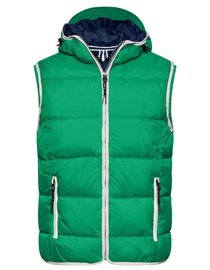Daiber Men´s Maritime Vest in Irish Green/White – mit Firmenlogo individualisierbar