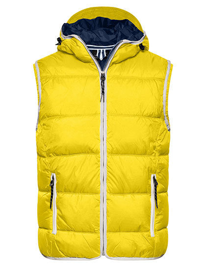 Daiber Men´s Maritime Vest in Sun Yellow/White – mit Firmenlogo individualisierbar