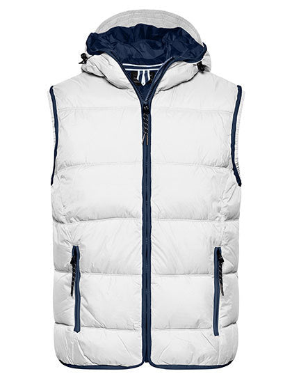 Daiber Men´s Maritime Vest in White/Navy – mit Firmenlogo individualisierbar