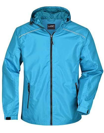 Daiber Men´s Rain Jacket in Turquoise/Iron Grey – mit Firmenlogo individualisierbar