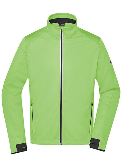 Daiber Men´s Sports Softshell Jacket in Bright Green/Black – mit Firmenlogo individualisierbar