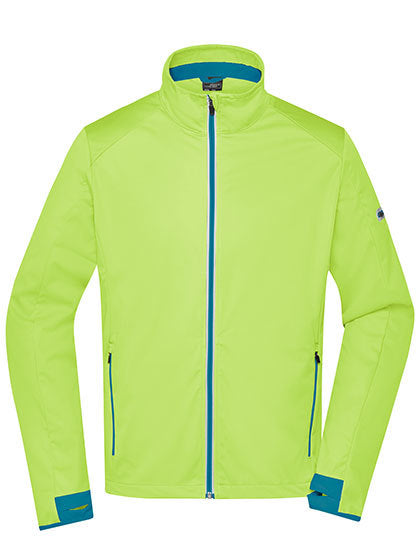 Daiber Men´s Sports Softshell Jacket in Bright Yellow/Bright Blue – mit Firmenlogo individualisierbar