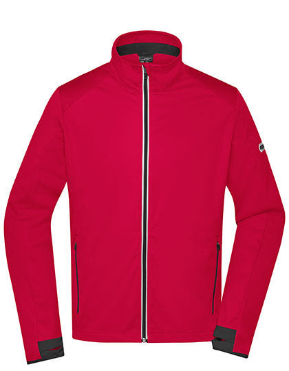 Daiber Men´s Sports Softshell Jacket in Light Red/Black – mit Firmenlogo individualisierbar