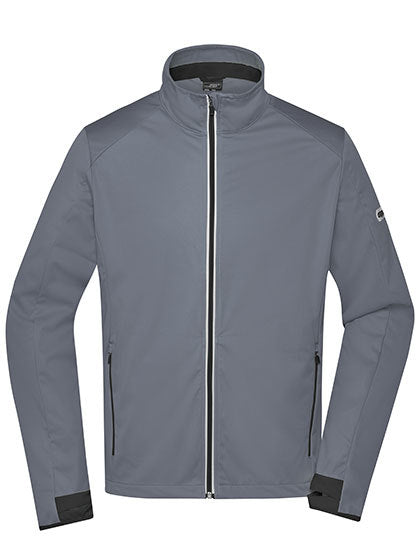 Daiber Men´s Sports Softshell Jacket in Titan/Black – mit Firmenlogo individualisierbar