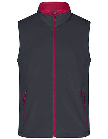 Daiber Men´s Promo Softshell Vest in Iron Grey/Red – mit Firmenlogo individualisierbar