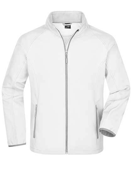 Daiber Men´s Promo Softshell Jacket in White/White – mit Firmenlogo individualisierbar