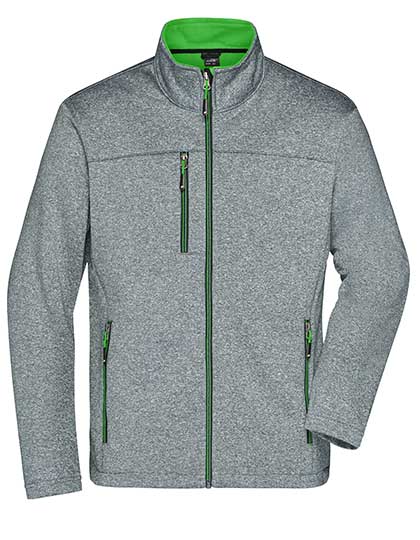 Melange Softshell-Jacke mit Fleece-Innenseite von Daiber – Produkt- und Farbansicht für Textildruck und Stickerei