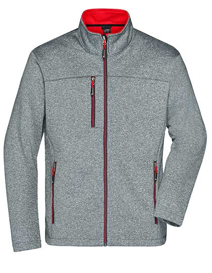 Melange Softshell-Jacke mit Fleece-Innenseite von Daiber – Produkt- und Farbansicht für Textildruck und Stickerei