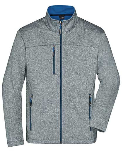 Melange Softshell-Jacke mit Fleece-Innenseite von Daiber – Produkt- und Farbansicht für Textildruck und Stickerei