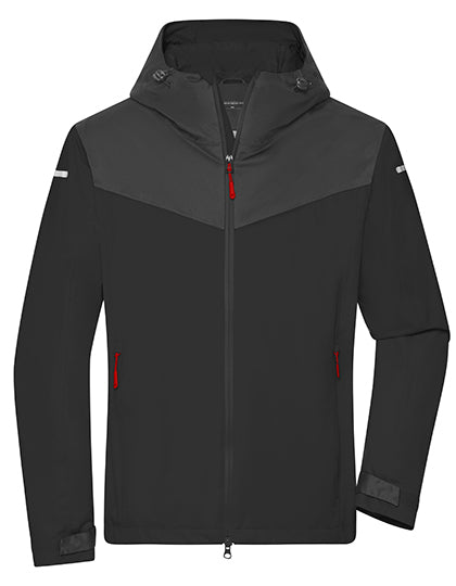Daiber Men´s Allweather Jacket in Black/Carbon/Light Red – mit Firmenlogo individualisierbar