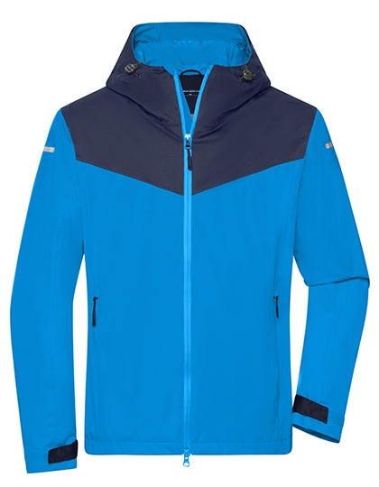Daiber Men´s Allweather Jacket in Bright Blue/Navy/Bright Blue – mit Firmenlogo individualisierbar