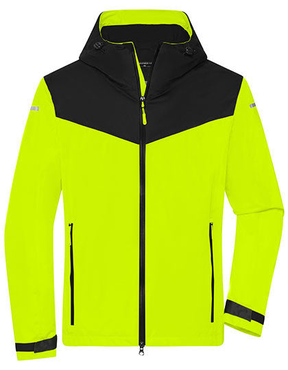 Daiber Men´s Allweather Jacket in Bright Yellow/Black – mit Firmenlogo individualisierbar