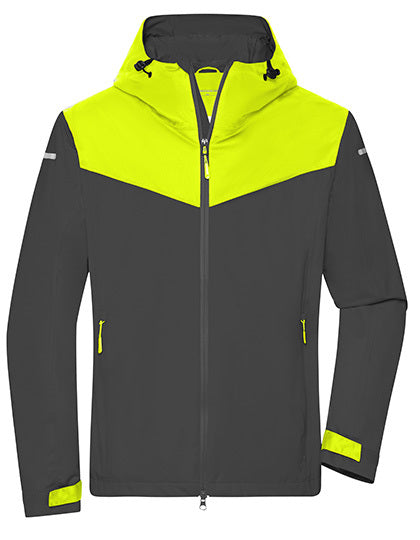 Daiber Men´s Allweather Jacket in Carbon/Bright Yellow/Carbon – mit Firmenlogo individualisierbar