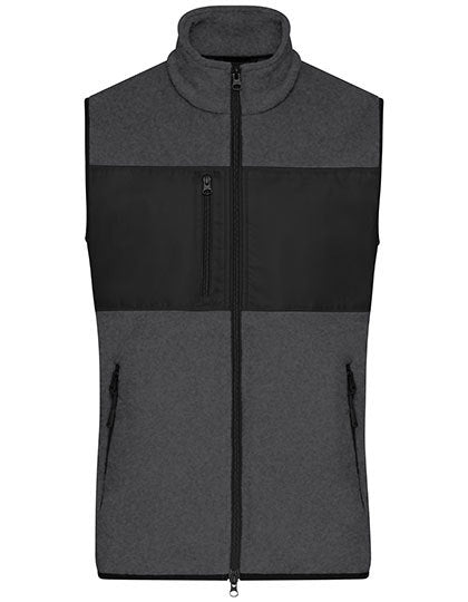 Daiber Men´s Fleece Vest in Dark Melange/Black – mit Firmenlogo individualisierbar