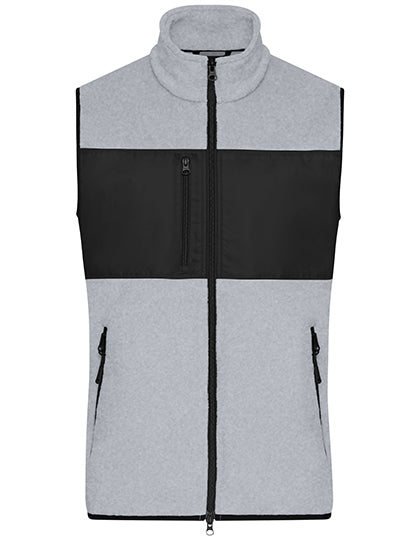 Daiber Men´s Fleece Vest in Light Melange/Black – mit Firmenlogo individualisierbar