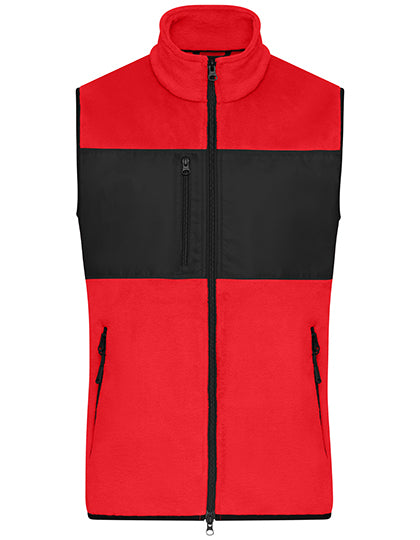 Daiber Men´s Fleece Vest in Red/Black – mit Firmenlogo individualisierbar