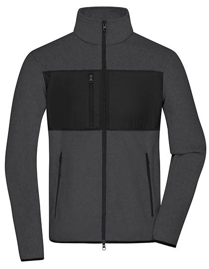 Daiber Men´s Fleece Jacket in Dark Melange/Black – mit Firmenlogo individualisierbar