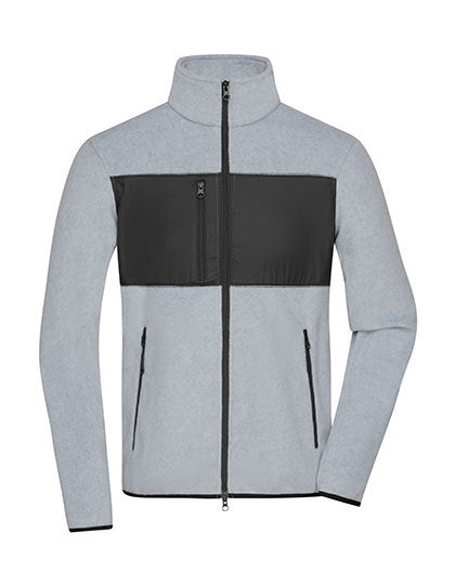 Daiber Men´s Fleece Jacket in Light Melange/Black – mit Firmenlogo individualisierbar