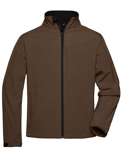 Daiber Men´s Softshell Jacket in Brown – mit Firmenlogo individualisierbar