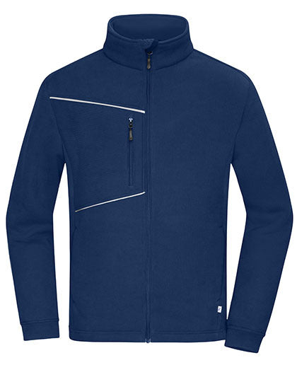 Daiber Fleece Jacket - Corduroy Look in Navy – mit Firmenlogo individualisierbar