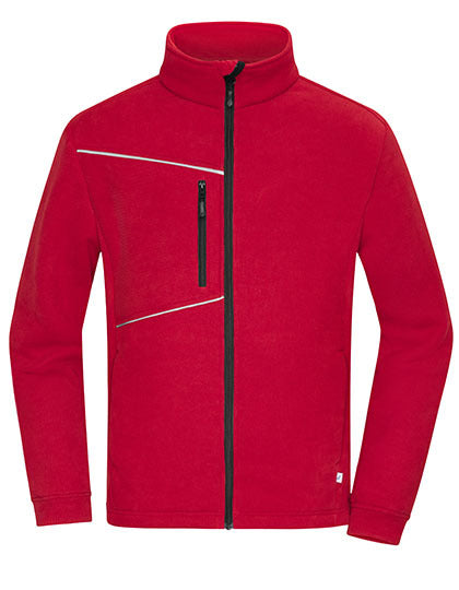 Daiber Fleece Jacket - Corduroy Look in Red – mit Firmenlogo individualisierbar