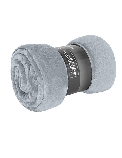 Daiber Microfibre Fleece Blanket XL in Silver (Solid) – mit Firmenlogo individualisierbar