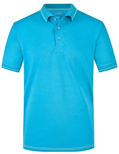 Hochwertiges Poloshirt mit Kontraststreifen von Daiber – Produkt- und Farbansicht für Textildruck und Stickerei