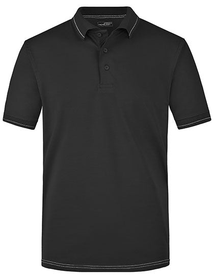 Hochwertiges Poloshirt mit Kontraststreifen von Daiber – Produkt- und Farbansicht für Textildruck und Stickerei