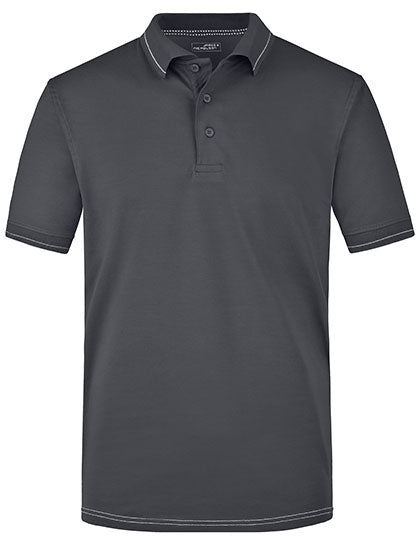 Hochwertiges Poloshirt mit Kontraststreifen von Daiber – Produkt- und Farbansicht für Textildruck und Stickerei