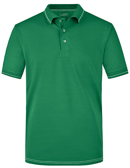 Hochwertiges Poloshirt mit Kontraststreifen von Daiber – Produkt- und Farbansicht für Textildruck und Stickerei