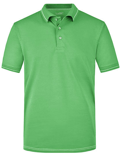 Hochwertiges Poloshirt mit Kontraststreifen von Daiber – Produkt- und Farbansicht für Textildruck und Stickerei