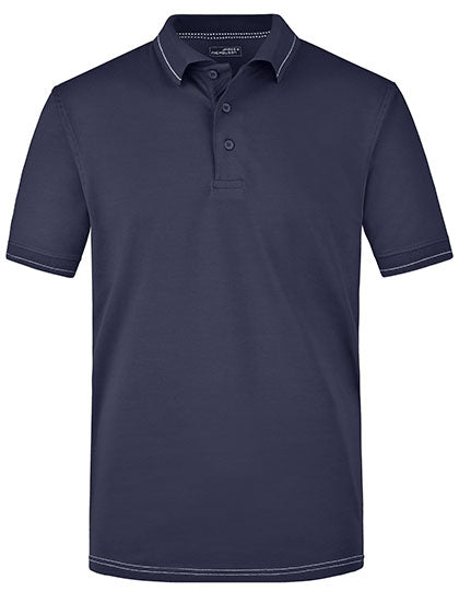 Hochwertiges Poloshirt mit Kontraststreifen von Daiber – Produkt- und Farbansicht für Textildruck und Stickerei