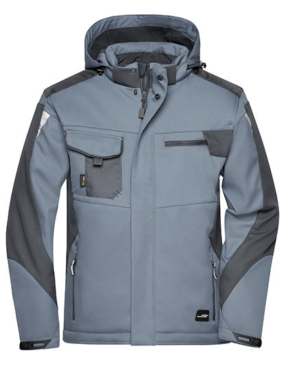 Professionelle Softshell-Jacke mit Fleece-Innenfutter von Daiber – Produkt- und Farbansicht für Textildruck und Stickerei