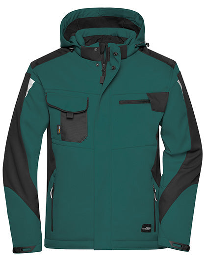 Professionelle Softshell-Jacke mit Fleece-Innenfutter von Daiber – Produkt- und Farbansicht für Textildruck und Stickerei